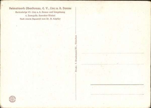 Linz Donau Domgasse Barocker Winkel Künstlerkarte – Bild 2