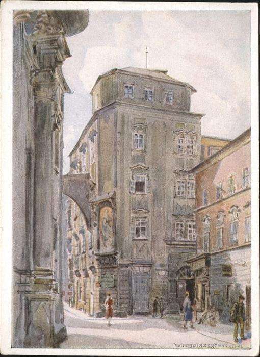Linz Donau Pfarrplatz barockes Bürgerhaus Künstler