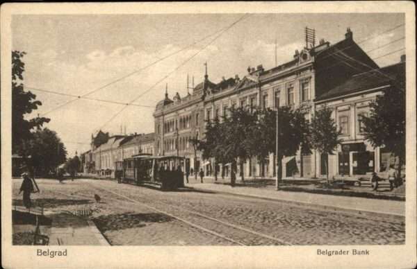 Belgrad Serbien Bank Strassenbahn