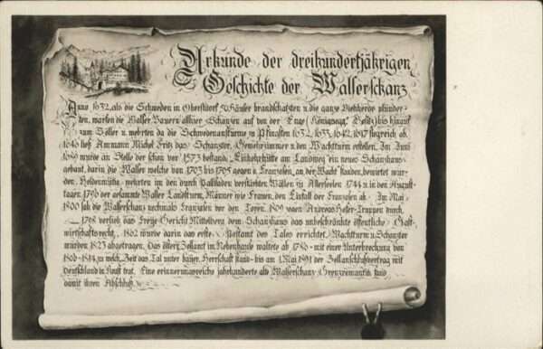 Walserschanz Kleinwalsertal Urkunde