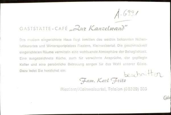 Riezlern Kleinwalsertal Vorarlberg Gaststätte Cafe Zur Kanzelwand – Bild 2