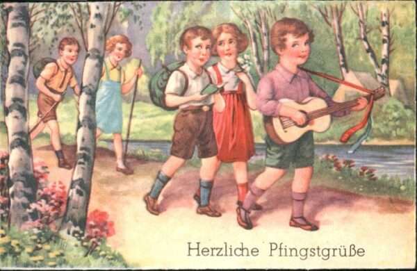 Gitarre Pfingstgrüsse Wanderer Kinder