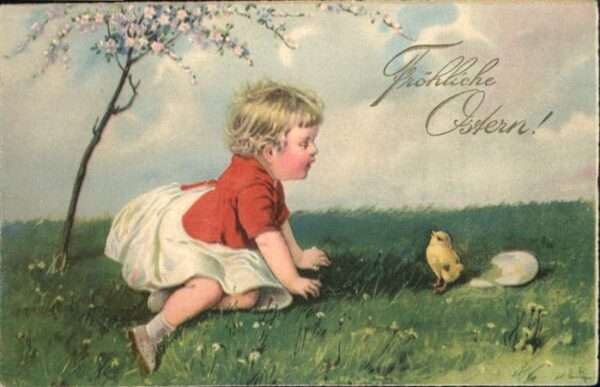 Ostern Easter Paques Küken Kind