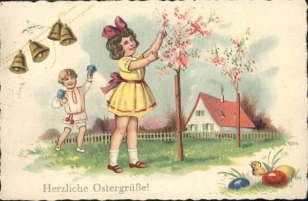 Ostern Easter Paques Glocken Kinder Ostereier
