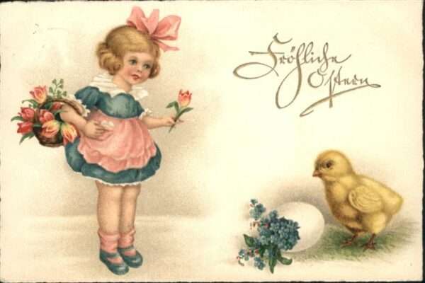 Ostern Easter Paques Küken Mädchen Kind