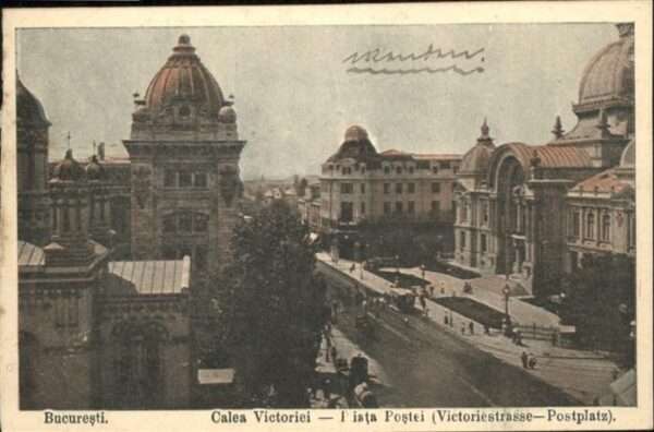 Bukarest Calea Victoriei Postplatz Victoriestras