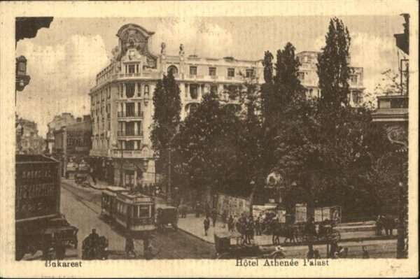 Bukarest Hotel Athenee Palast Strassenbahn Kutsc