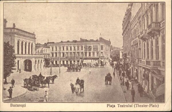 Bucuresti Piata Teatrului Theater Platz Kutsche