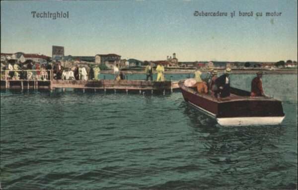 Techirghiol Debarcaderu si barca cu motor