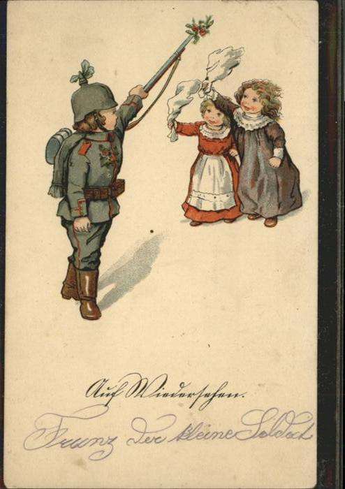 Kindersoldaten Pickelhaube Abschied Soldatenliebe Gewe