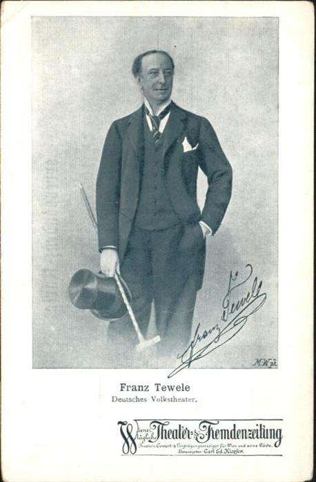 Schauspieler Franz Tewele Unterschrift