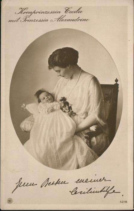 Adel Preussen Kronprinzessin Cecilie Prinzessin Alexa