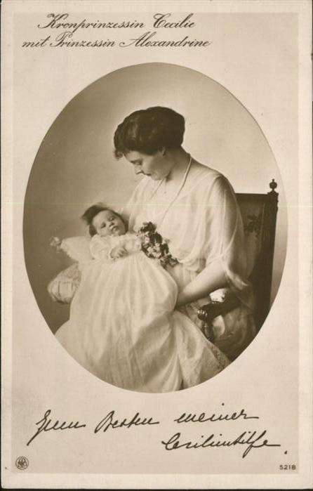 Adel Preussen Kronprinzessin Cecilie Prinzessin Alexa