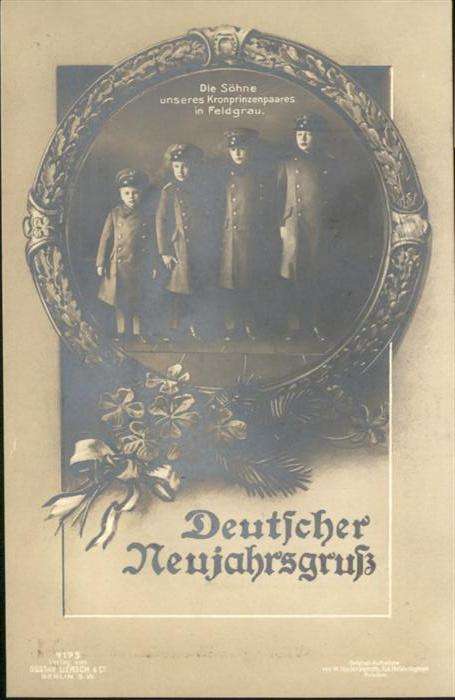 Adel Preussen Neujahrsgruss Söhne