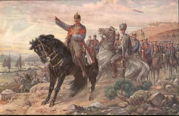 Wilhelm II Rotes-Kreuz Schlacht Pferde