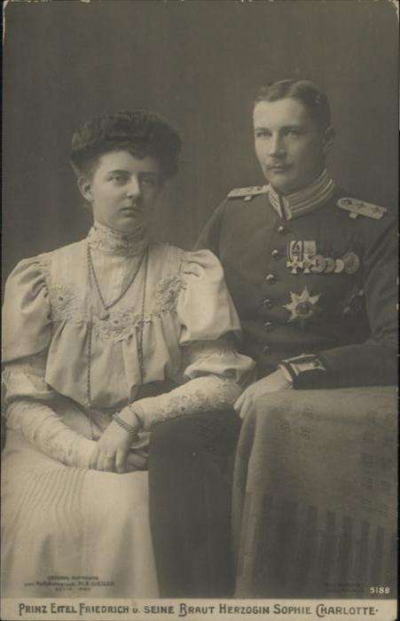 Adel Preussen Prinz Eitel Friedrich Herzogin Sophie C