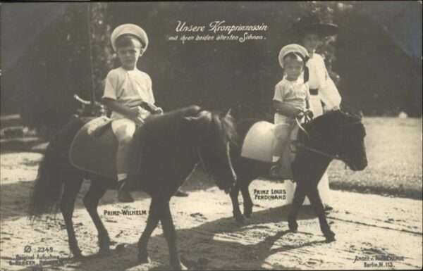 Adel Preussen Söhne Kinder Reiten Prinzen Fohlen