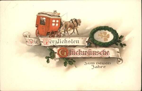 Neujahr Kutsche Pferde