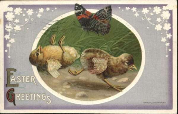 Ostern Easter Paques Küken Schmetterling Easter Greetings