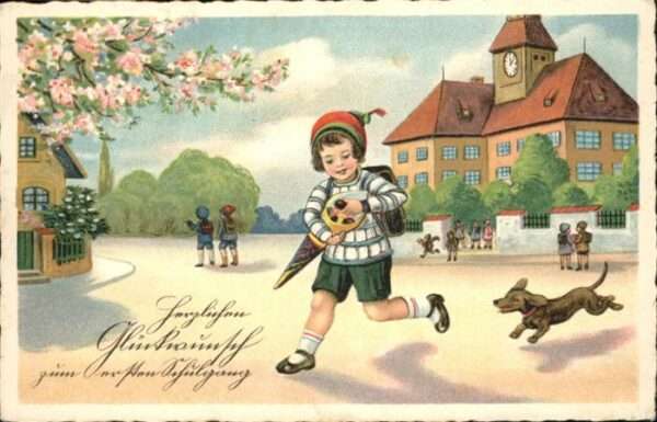 Schule School Ecole Escuela Scuola-- Schultüte Hund Kinder