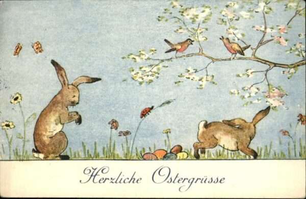 Ostern Easter Paques Hasen Käfer Schmetterling Vögel