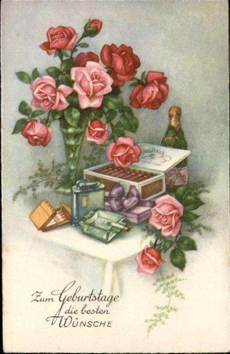 Geburtstag Zigarren Tabak Zigarette Rosen