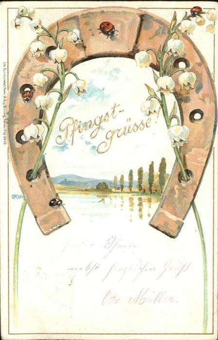 Pfingsten Pentecost Pentecote Hufeisen Marienkäfer