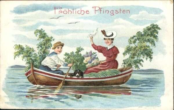 Pfingsten Pentecost Pentecote Boot Hund