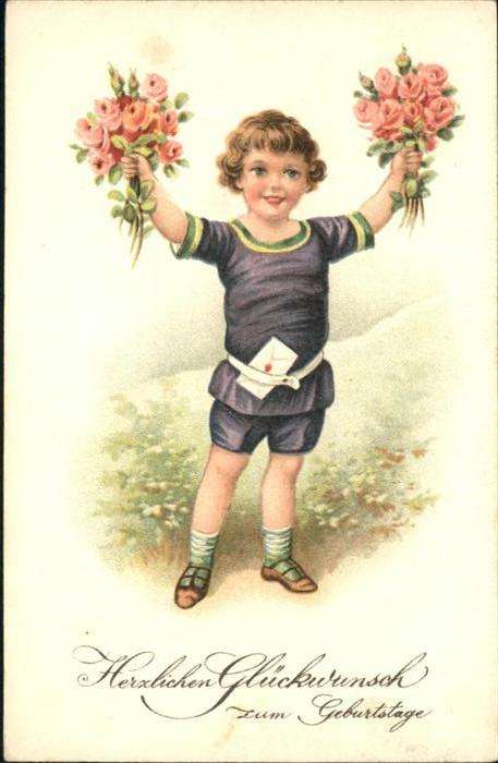 Geburtstag Blumen Kind Junge
