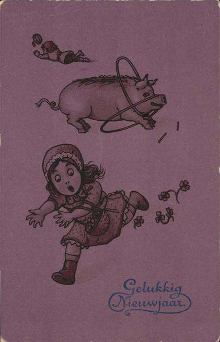 Neujahr Schwein Kleeblatt