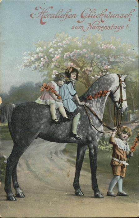 Namenstag Namenskarte Pferde Kinder Reiten