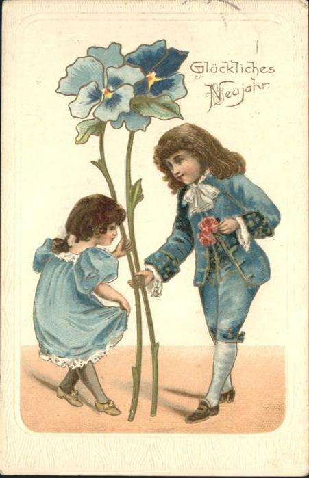 Neujahr Kinder Blumen