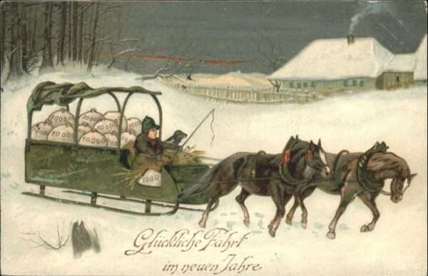 Neujahr Pferdeschlitten