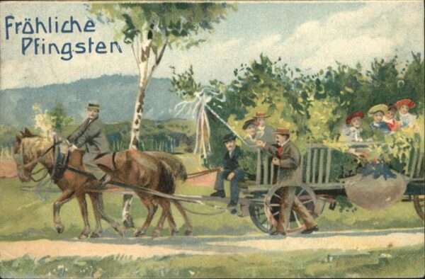 Pfingsten Pentecost Pentecote Pferdekutsche