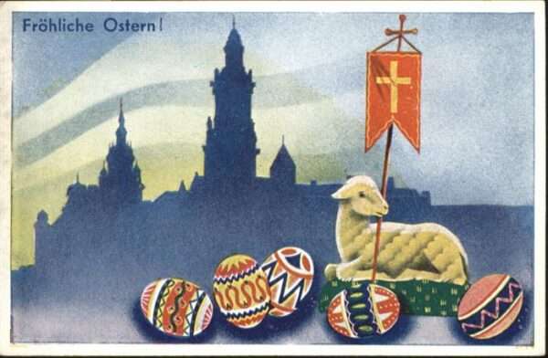 Ostern Easter Paques Schaf Ostereier