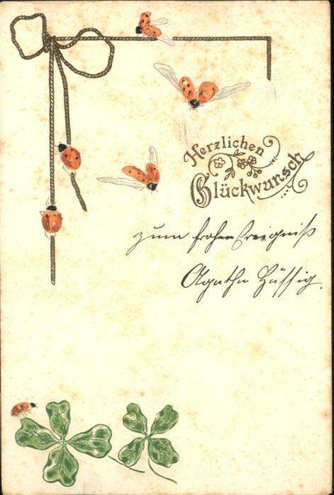 Glueckwunsch Marienkäfer Kleeblatt