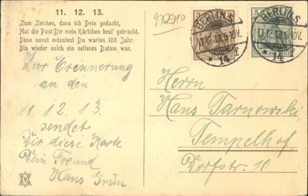 Datumskarte 11.12.13 Postamt Fahrrad – Bild 2