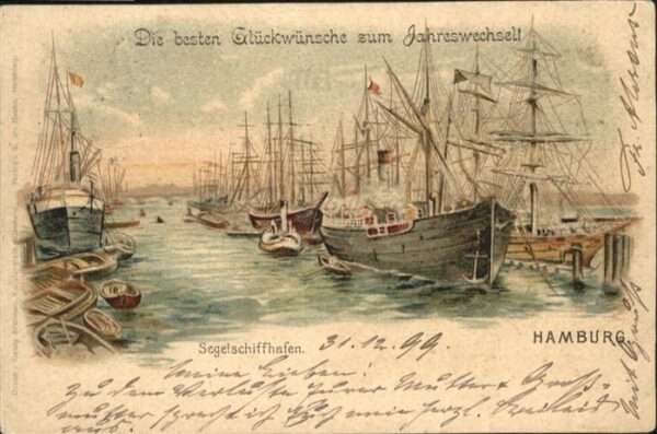 Segelschiffe Hafen Hamburg Neujahr