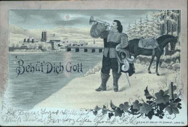 Trompeter Scheffel Behüt dich Gott Trompete Pferd