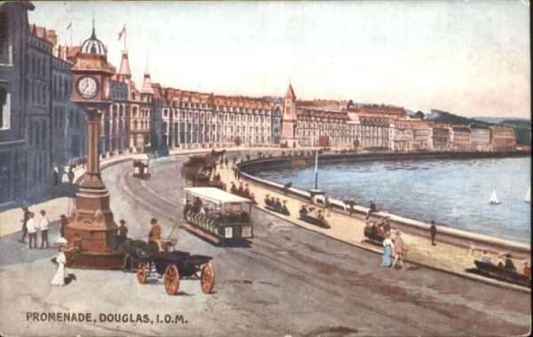 Douglas Isle of Man Promenade Kutsche Strassenbahn