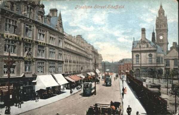 Sheffield Pinstone Street Strassenbahn