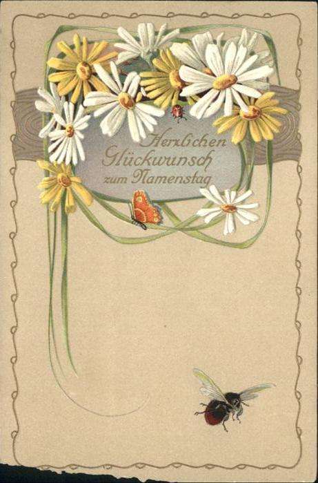 Namenstag Namenskarte Schmetterling Fliege
