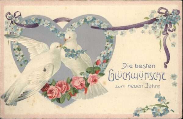 Tauben Neujahr Blumen