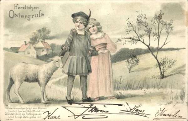 Ostern Easter Paques Schaf Kinder