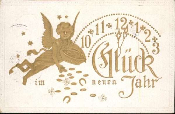 Neujahr Engel Uhr