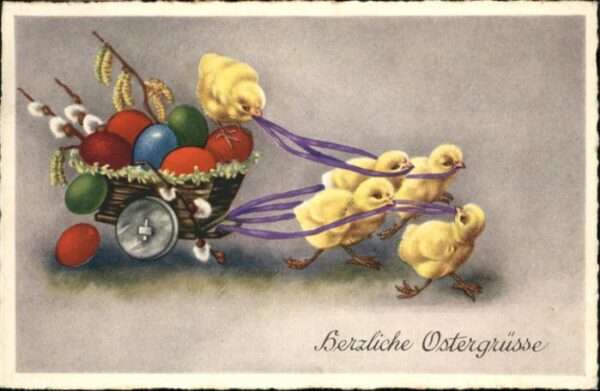 Ostern Easter Paques Küken Ostereier vermenschlicht