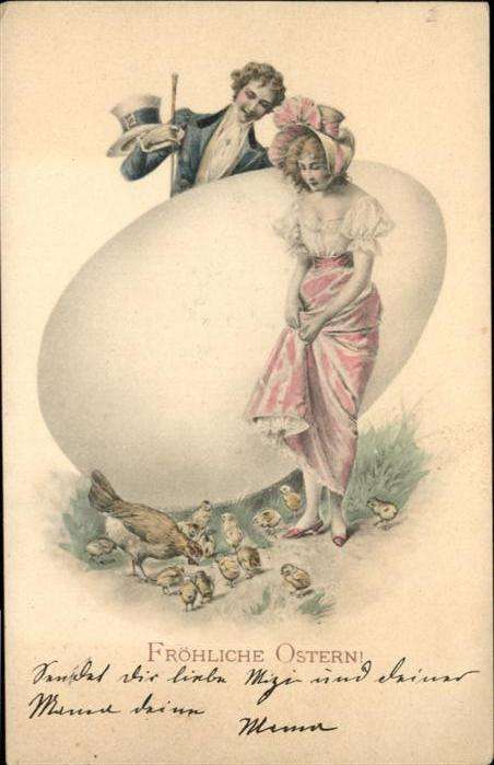 Ostern Easter Paques Paar Küken Osterei