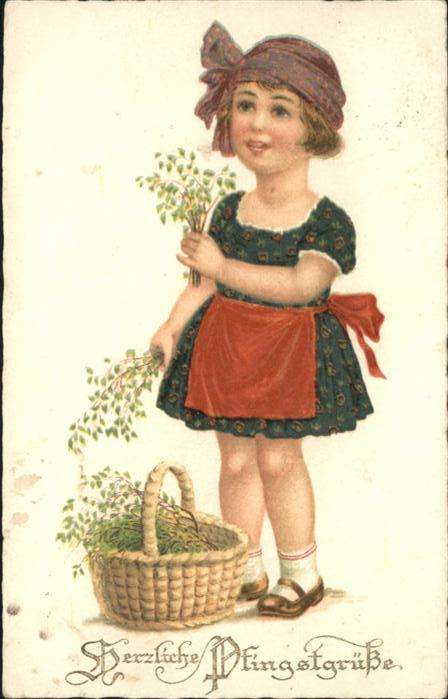 Pfingsten Pentecost Pentecote Kind Mädchen Korb