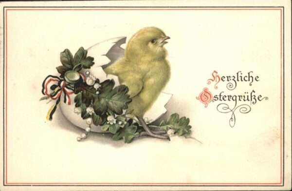 Schwarz Weiss Rot Ostern Küken Osterei