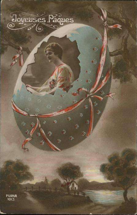 Ostern Easter Paques Osterei Schaukel Frau